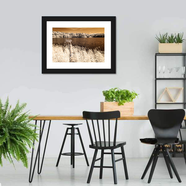 Forest Lake In Summer Day Canvas Wall Art-5 Horizontal-Gallery Wrap-22" x 12"-Tiaracle