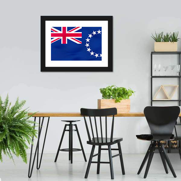 Cook Islands Flag with Circle of Stars Canvas Wall Art
