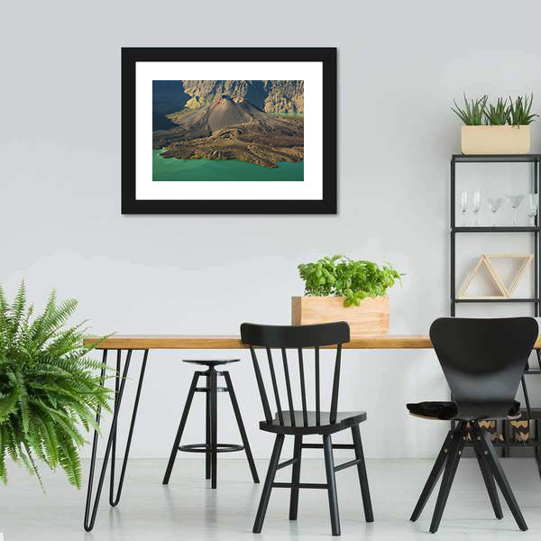 Caldera Lake and Volcano, Indonesia Canvas Wall Art