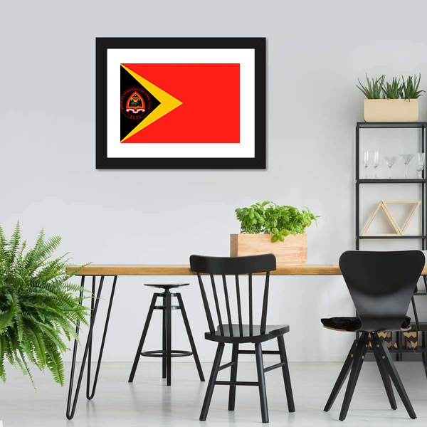 Flag Of East Timor Canvas Wall Art-5 Horizontal-Gallery Wrap-22" x 12"-Tiaracle