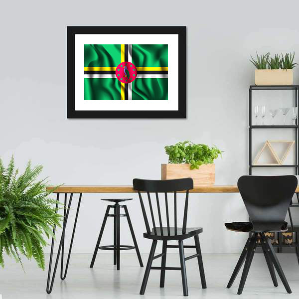 Flag Of Dominica Canvas Wall Art-5 Horizontal-Gallery Wrap-22" x 12"-Tiaracle