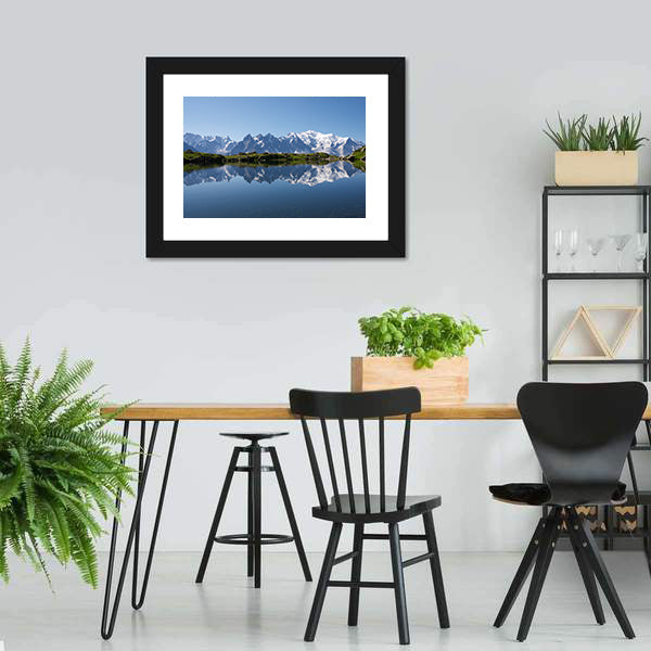 Mont Blanc reflected in Cheserys Lake Canvas Wall Art