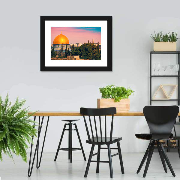 Dome Of Jerusalem Canvas Wall Art-5 Horizontal-Gallery Wrap-22" x 12"-Tiaracle