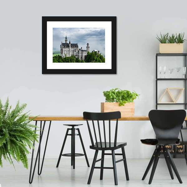 Castel Called Neuschwanstein In Bavaria Canvas Wall Art-3 Horizontal-Gallery Wrap-25" x 16"-Tiaracle