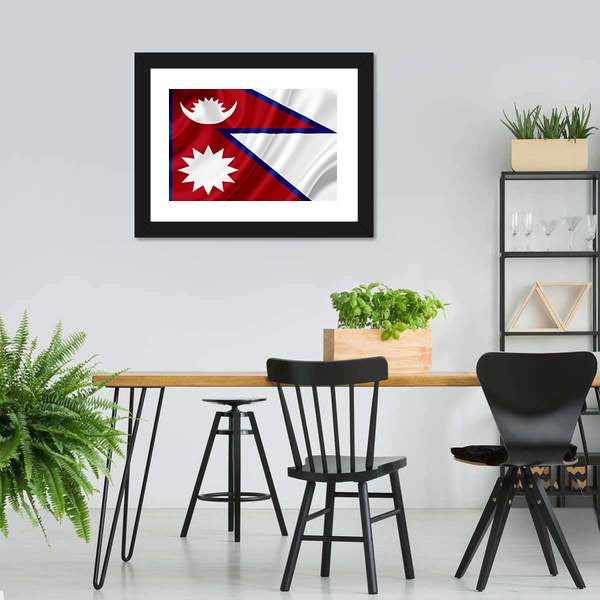 Waving Nepal Flag Canvas Wall Art