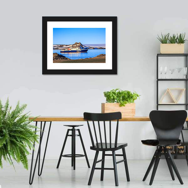 Blue Antarctic Cruise Ship Canvas Wall Art-5 Horizontal-Gallery Wrap-22" x 12"-Tiaracle