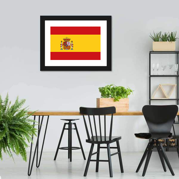 Flag Of Spain Canvas Wall Art-5 Horizontal-Gallery Wrap-22" x 12"-Tiaracle