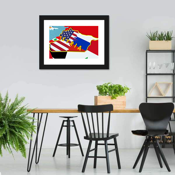 Map Of Syria Canvas Wall Art-5 Horizontal-Gallery Wrap-22" x 12"-Tiaracle