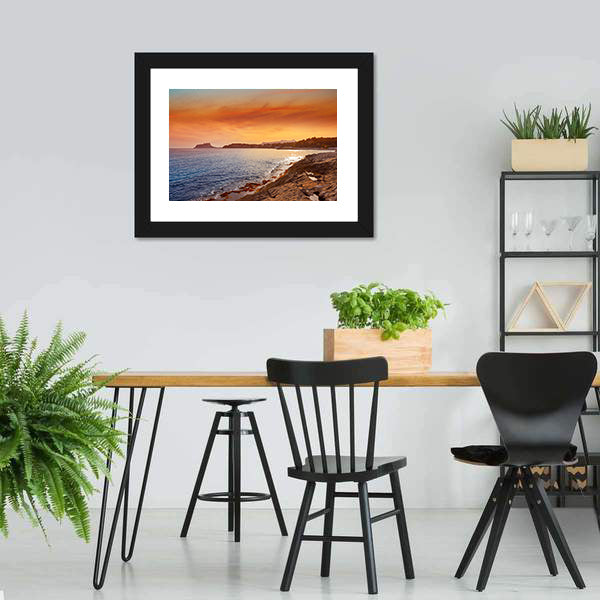 Moraira Beach At Sunset Canvas Wall Art-5 Horizontal-Gallery Wrap-22" x 12"-Tiaracle