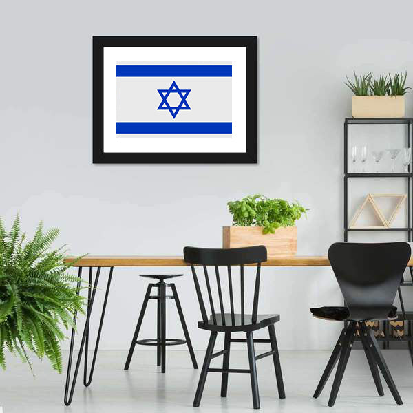 Flag Of Israel Canvas Wall Art-5 Horizontal-Gallery Wrap-22" x 12"-Tiaracle