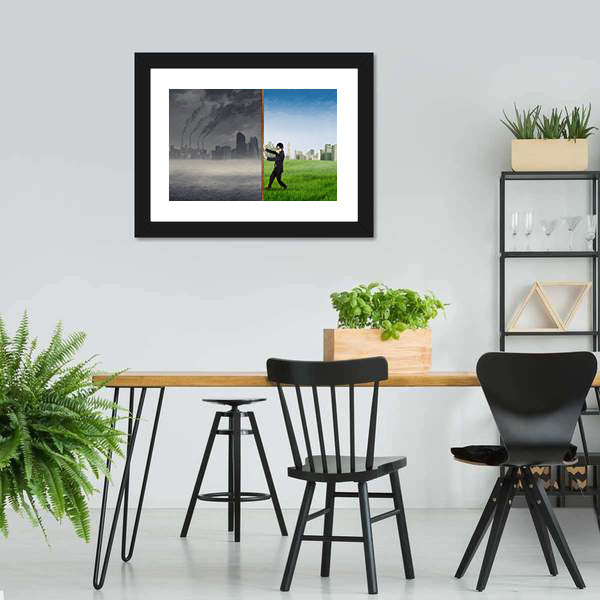 Environment Change Concept Canvas Wall Art-3 Horizontal-Gallery Wrap-25" x 16"-Tiaracle