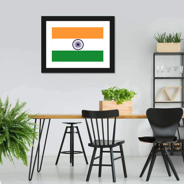 Flag Of India Canvas Wall Art-5 Horizontal-Gallery Wrap-22" x 12"-Tiaracle