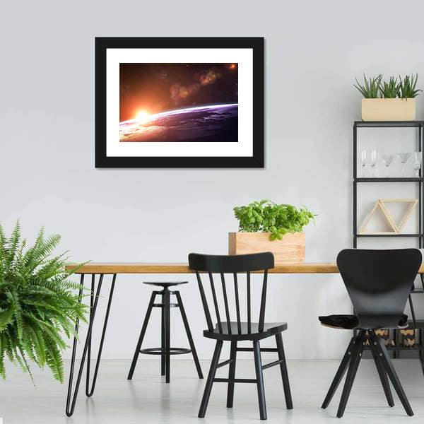 Beautiful Sunset On Planet Earth Canvas Wall Art-3 Horizontal-Gallery Wrap-25" x 16"-Tiaracle