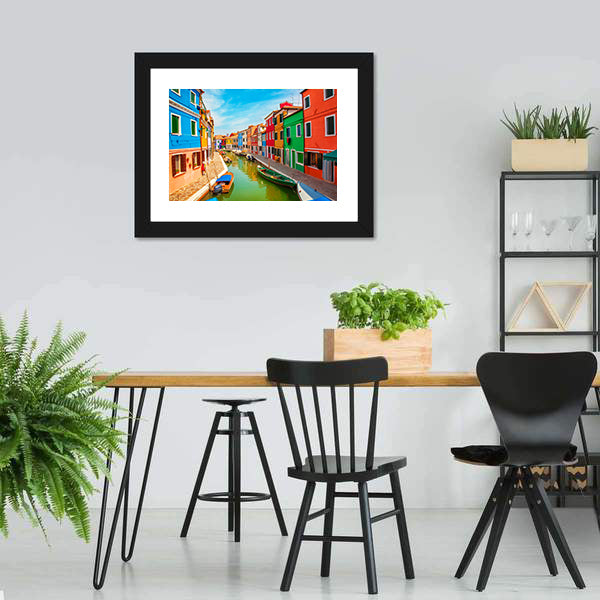Burano Island in the Venetian Lagoon Canvas Wall Art