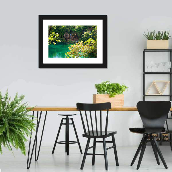 Emerald Forest Lake Canvas Wall Art