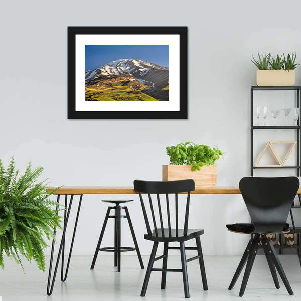Majestic Snow-capped Volcano Peak Canvas Wall Art