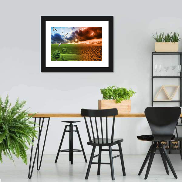 Nature Contrast in Global Warming Canvas Wall Art
