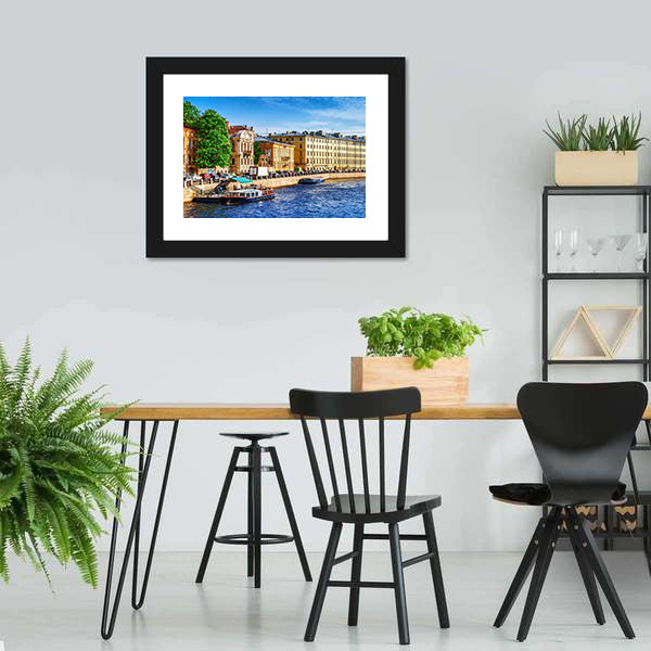 Fontanka Canal In Saint Petersburg Canvas Wall Art-3 Horizontal-Gallery Wrap-25" x 16"-Tiaracle
