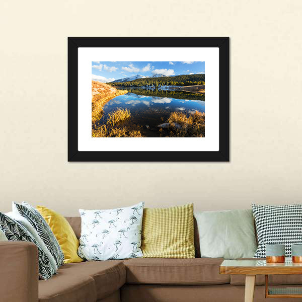 Colorado Rocky Mountain Lake Reflection Canvas Wall Art