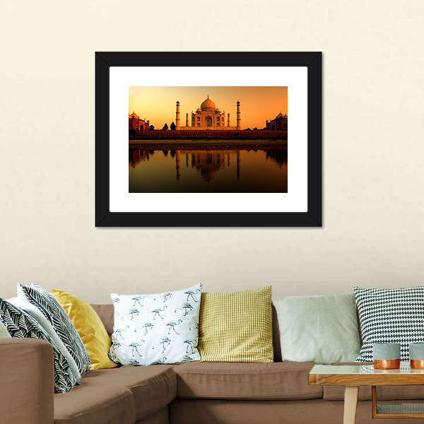 Beautiful Taj Mahal Canvas Wall Art-5 Horizontal-Gallery Wrap-22" x 12"-Tiaracle