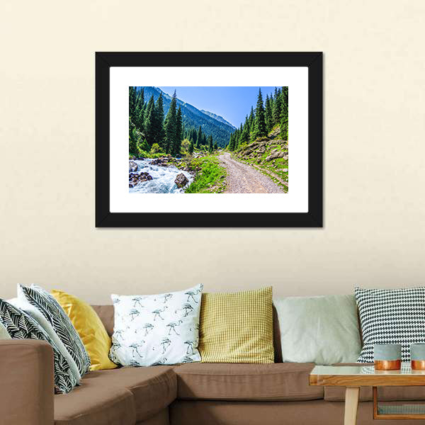 Mountain River Road Canvas Wall Art