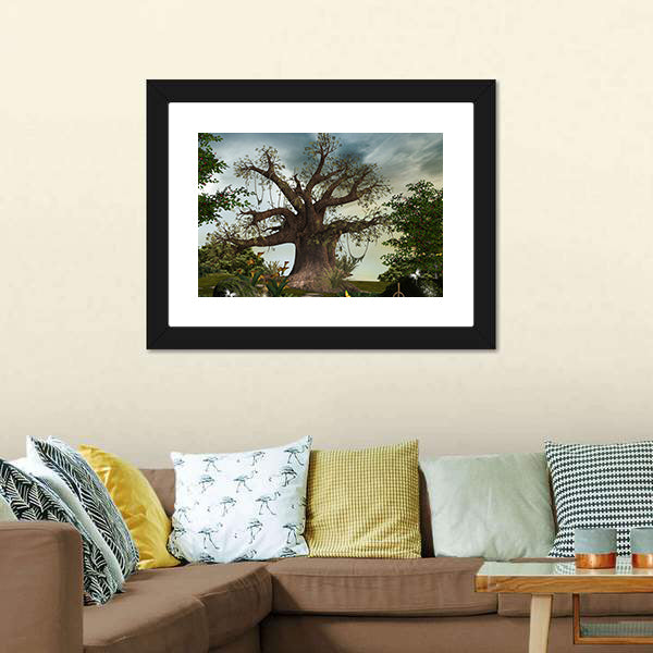 Enchanted Giant Tree with Winding Path Canvas Wall Art