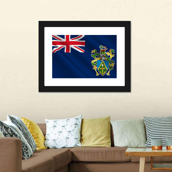 Flag Of Pitcairn Islands Canvas Wall Art-5 Horizontal-Gallery Wrap-22" x 12"-Tiaracle