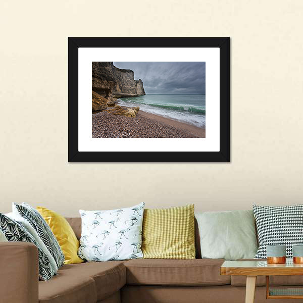 Gloomy Weather on Rocky Coast Canvas Wall Art