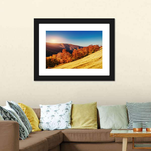 Forest Road In Autumn Canvas Wall Art-5 Horizontal-Gallery Wrap-22" x 12"-Tiaracle