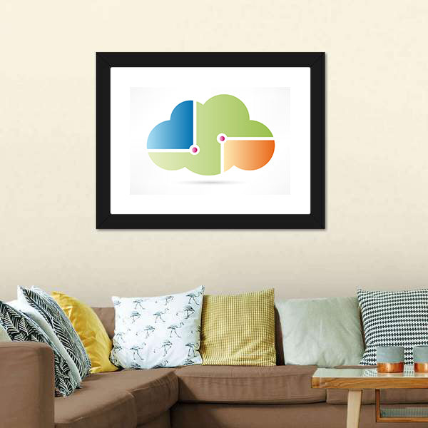 Four-quadrant Cloud Computing Icon Canvas Wall Art
