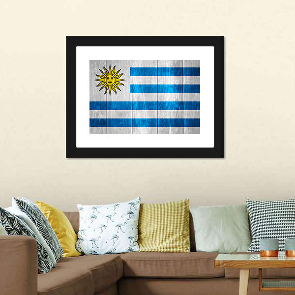 Flag Of Uruguay Canvas Wall Art-5 Horizontal-Gallery Wrap-22" x 12"-Tiaracle
