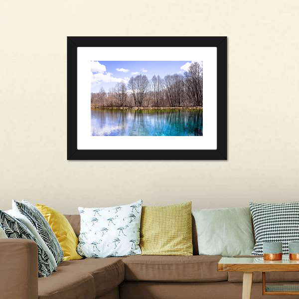 Blue Lake Of Kazan Canvas Wall Art-3 Horizontal-Gallery Wrap-25" x 16"-Tiaracle