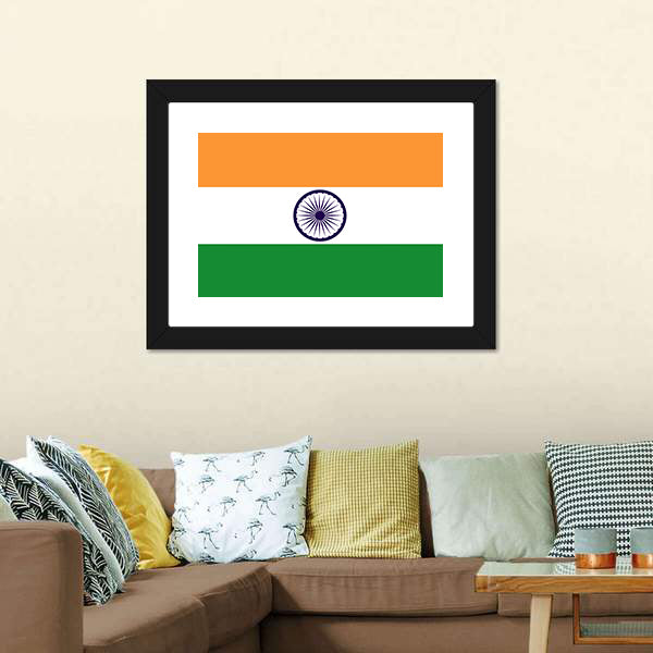 Flag Of India Canvas Wall Art-5 Horizontal-Gallery Wrap-22" x 12"-Tiaracle