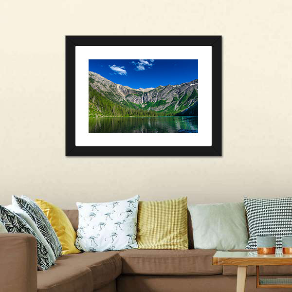 Lake With Forest & Mountains Canvas Wall Art-3 Horizontal-Gallery Wrap-25" x 16"-Tiaracle