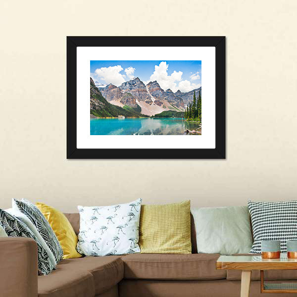 Famous Moraine Lake Canvas Wall Art-5 Horizontal-Gallery Wrap-22" x 12"-Tiaracle