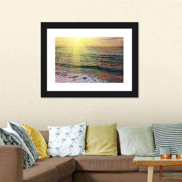Beautiful Sea Sunset Canvas Wall Art