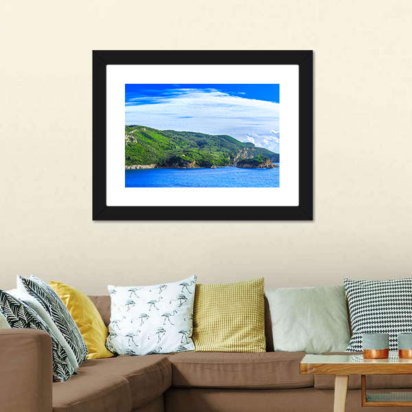 Lush Greek Coastline Canvas Wall Art
