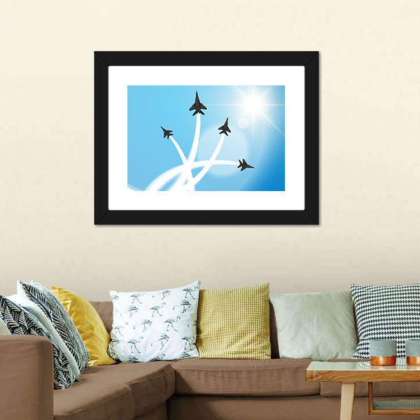 Fighter Jets Performing Acrobatics Canvas Wall Art