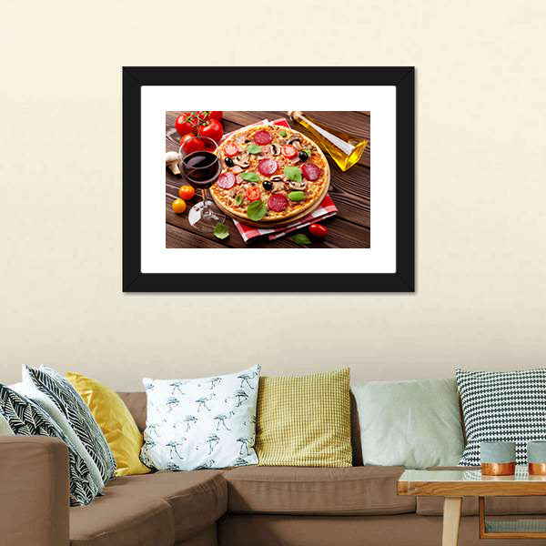 Italian Pizza Canvas Wall Art-5 Horizontal-Gallery Wrap-22" x 12"-Tiaracle