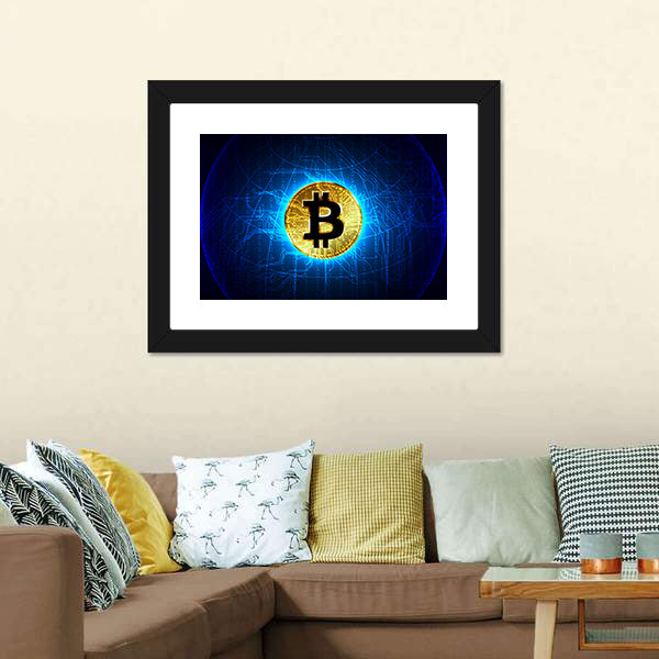 Futuristic Digital Money Canvas Wall Art-5 Horizontal-Gallery Wrap-22" x 12"-Tiaracle