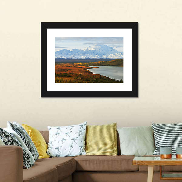 Denali Mountain And Wonder Lake At Sunrise Canvas Wall Art-5 Horizontal-Gallery Wrap-22" x 12"-Tiaracle