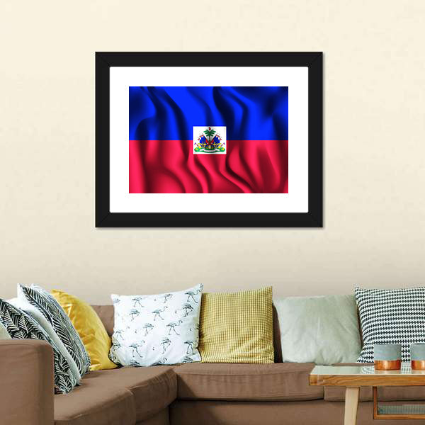 Flag Of Haiti Canvas Wall Art-5 Horizontal-Gallery Wrap-22" x 12"-Tiaracle