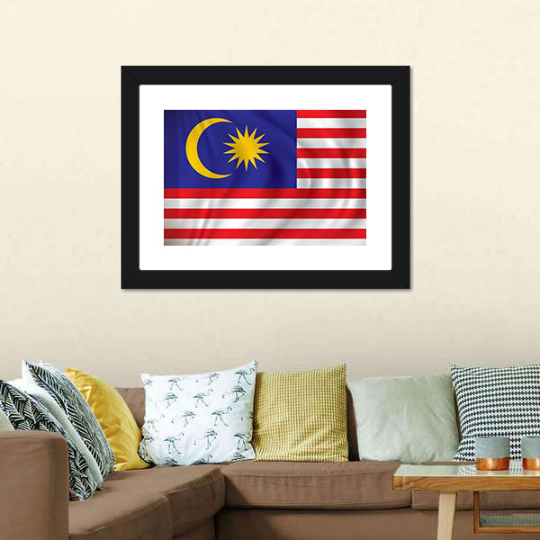 Flag Of The Malaysia Canvas Wall Art-5 Horizontal-Gallery Wrap-22" x 12"-Tiaracle