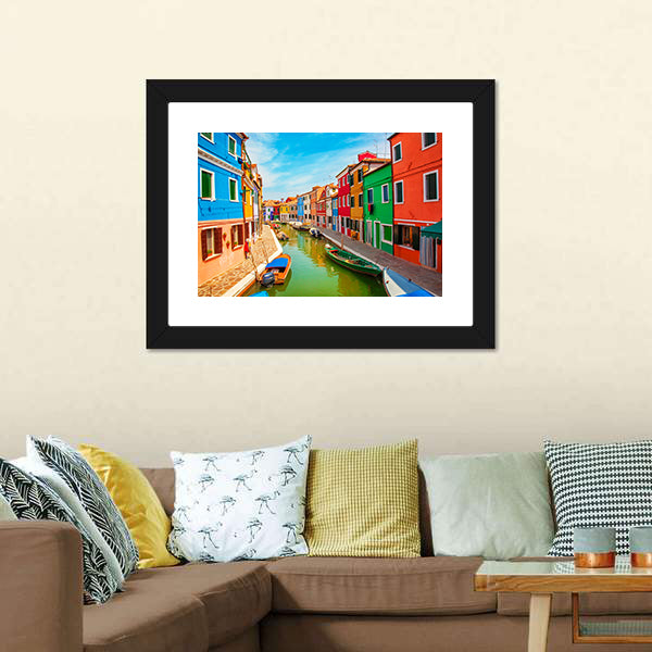Burano Island in the Venetian Lagoon Canvas Wall Art