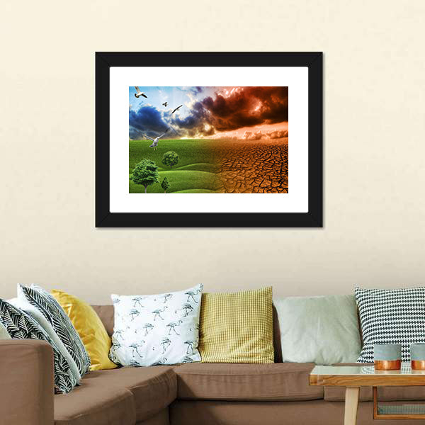 Nature Contrast in Global Warming Canvas Wall Art