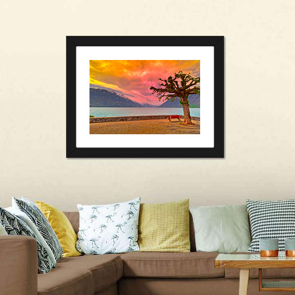 Lake Brienzer at Sunset Canvas Wall Art