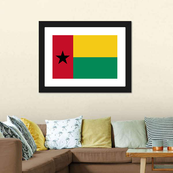Flag Of Guinea Bissau Canvas Wall Art-5 Horizontal-Gallery Wrap-22" x 12"-Tiaracle