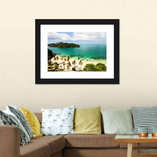 Islands In The Sea And Beach Thailand Canvas Wall Art-5 Horizontal-Gallery Wrap-22" x 12"-Tiaracle