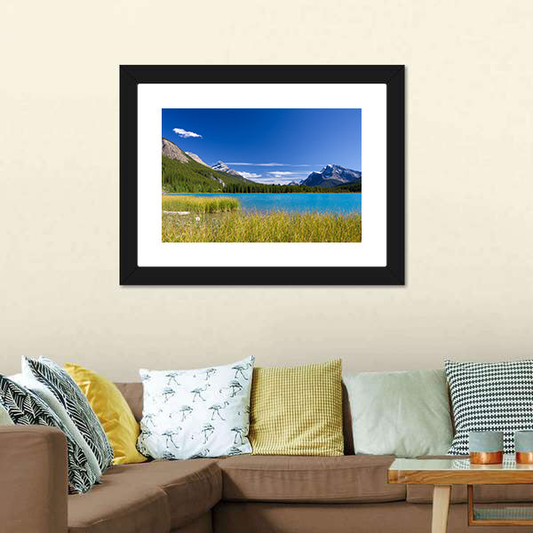 Jasper National Park Lake and Mountains Canvas Wall Art