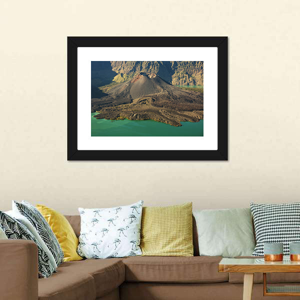 Caldera Lake and Volcano, Indonesia Canvas Wall Art